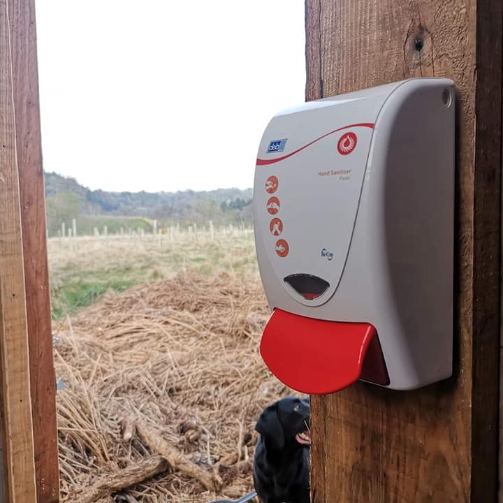 Hand sanitiser, Three Hares Community Woodland
